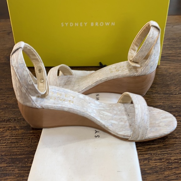 Sydney Brown Wedge Sandal Natural Fennel Size 40 - Picture 7 of 11